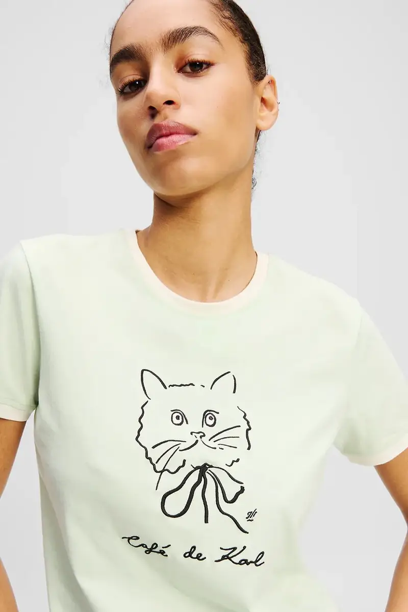 Karl Lagerfeld T-shirt Donna Beige 3292590 miniatura 3