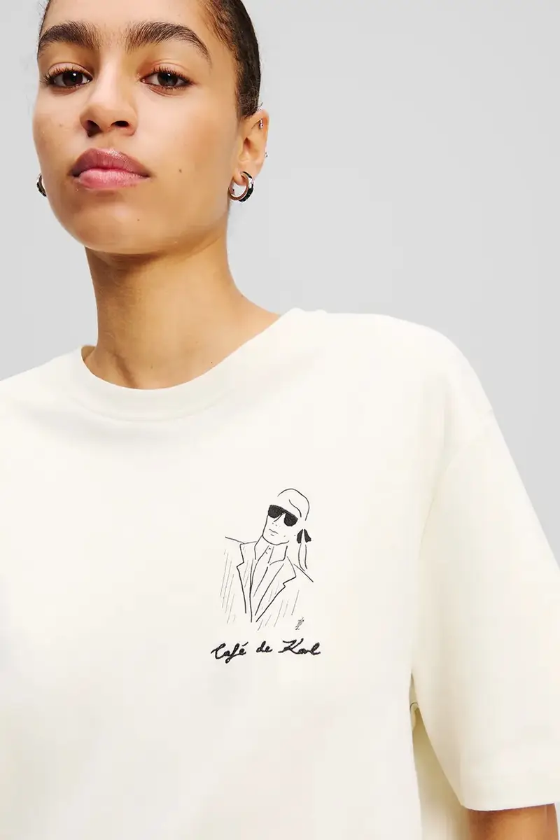 Karl Lagerfeld T-shirt Donna Beige 3292589 miniatura 3