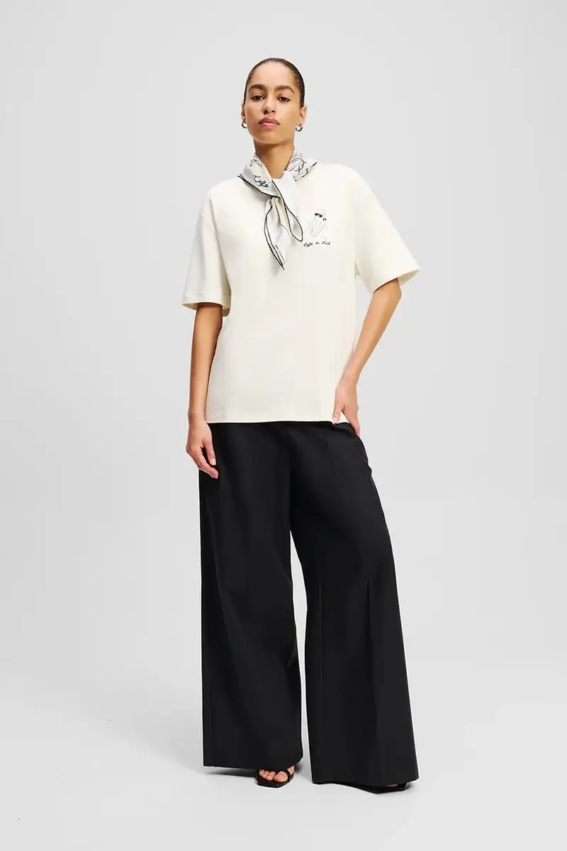 Karl Lagerfeld T-shirt Donna Beige 3292589 miniatura 4