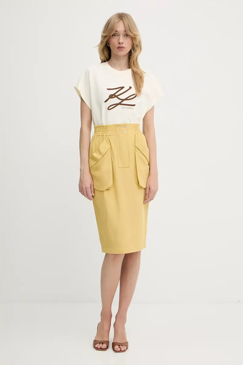 Karl Lagerfeld T-shirt Donna Beige 3242509 miniatura 2