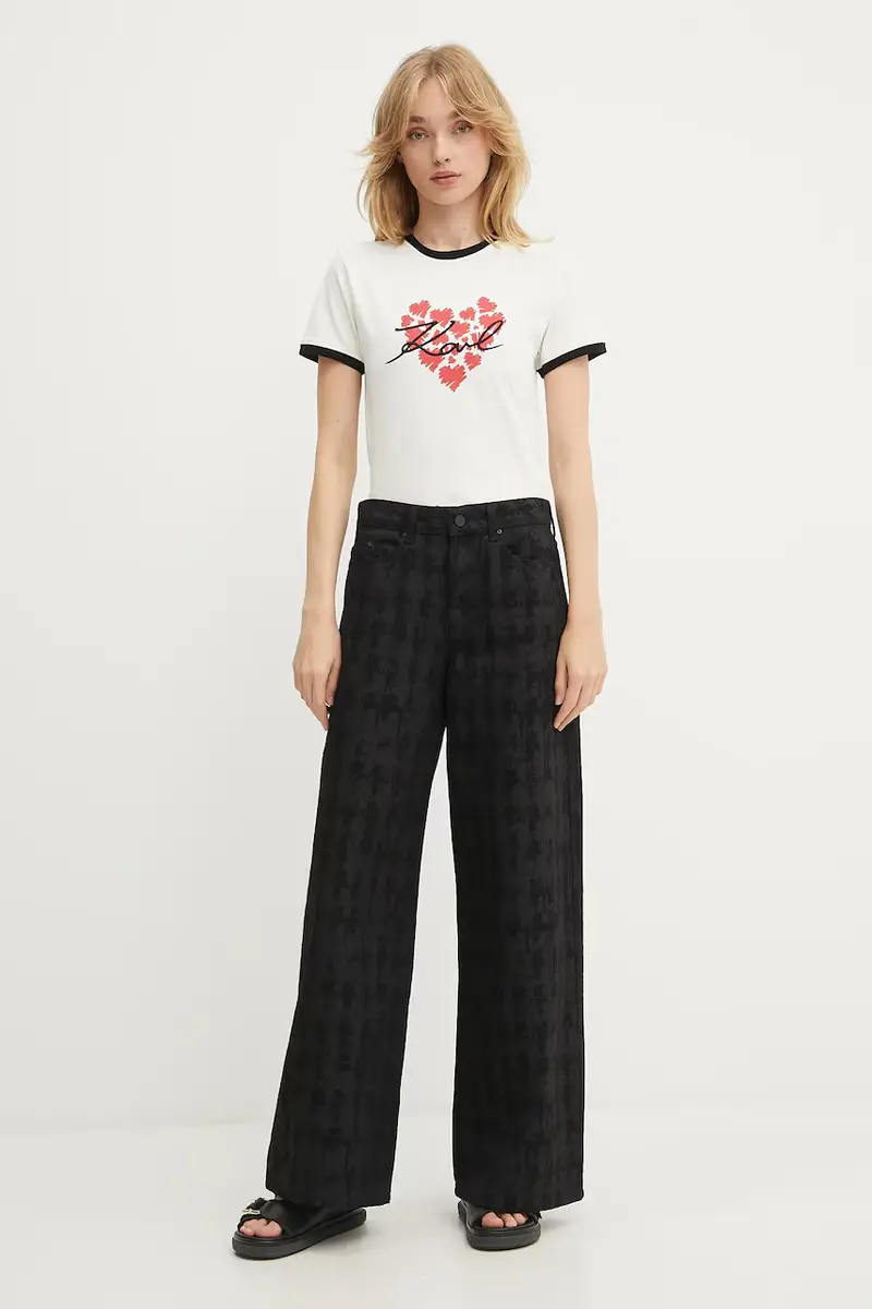 Karl Lagerfeld T-shirt Donna Beige 3123236 miniatura 2