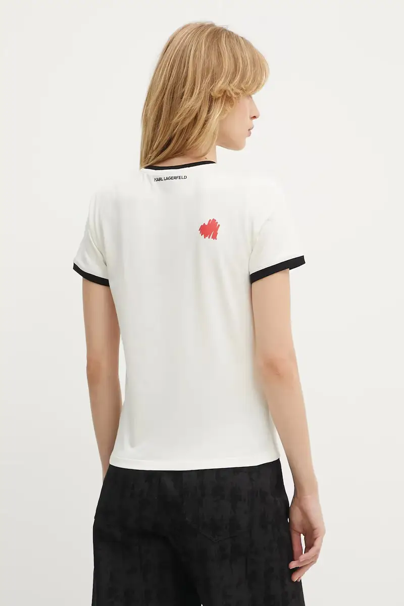 Karl Lagerfeld T-shirt Donna Beige 3123236 miniatura 3