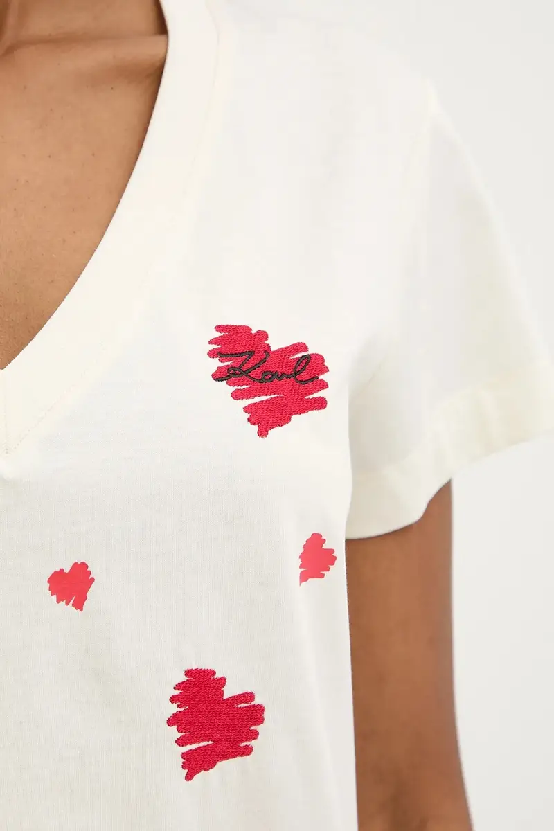 Karl Lagerfeld T-shirt Donna Beige 3242501 miniatura 5