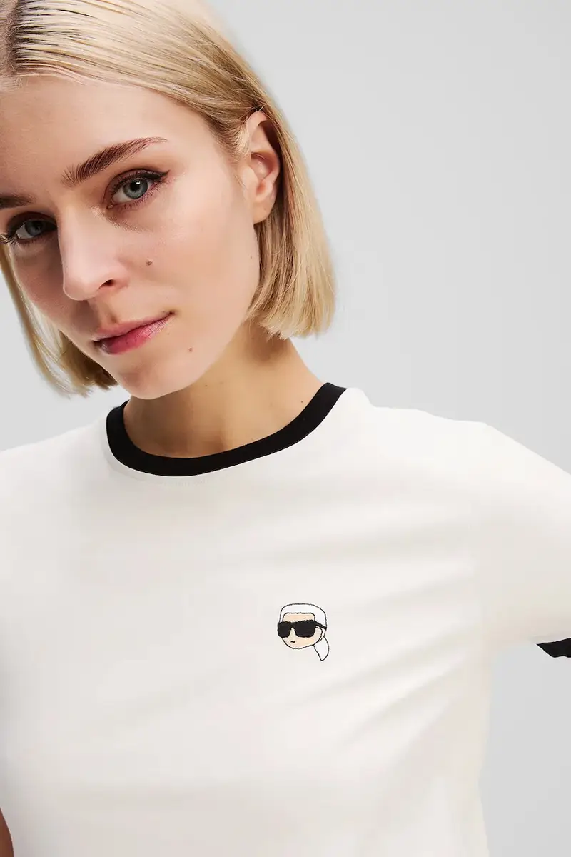 Karl Lagerfeld T-shirt Donna Beige 3242484 miniatura 3