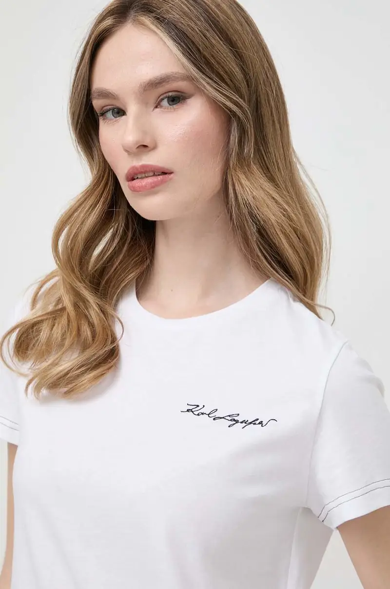 Karl Lagerfeld T-shirt Donna Bianco 3576633 miniatura 4