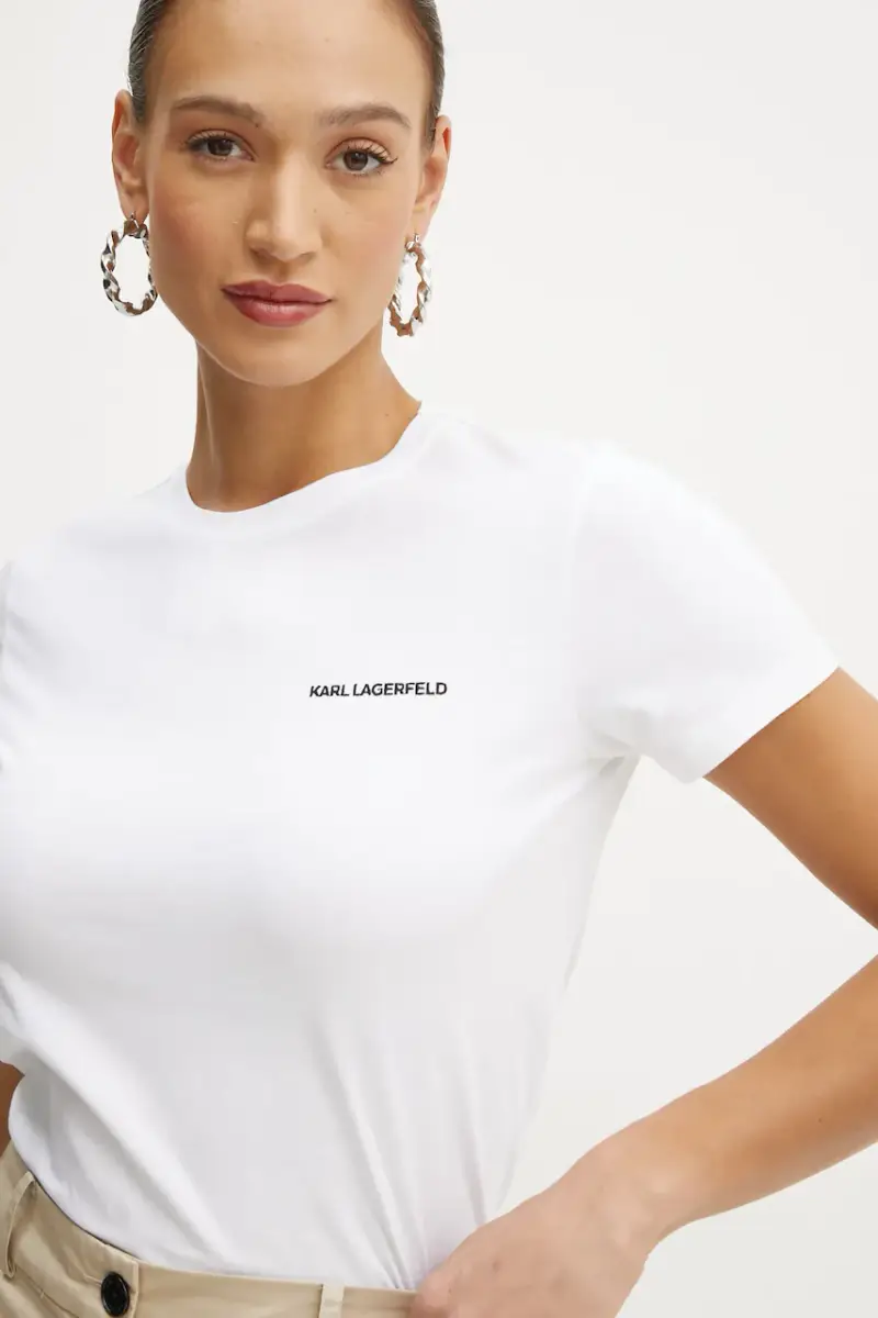 Karl Lagerfeld T-shirt Donna Bianco 3527424 miniatura 4