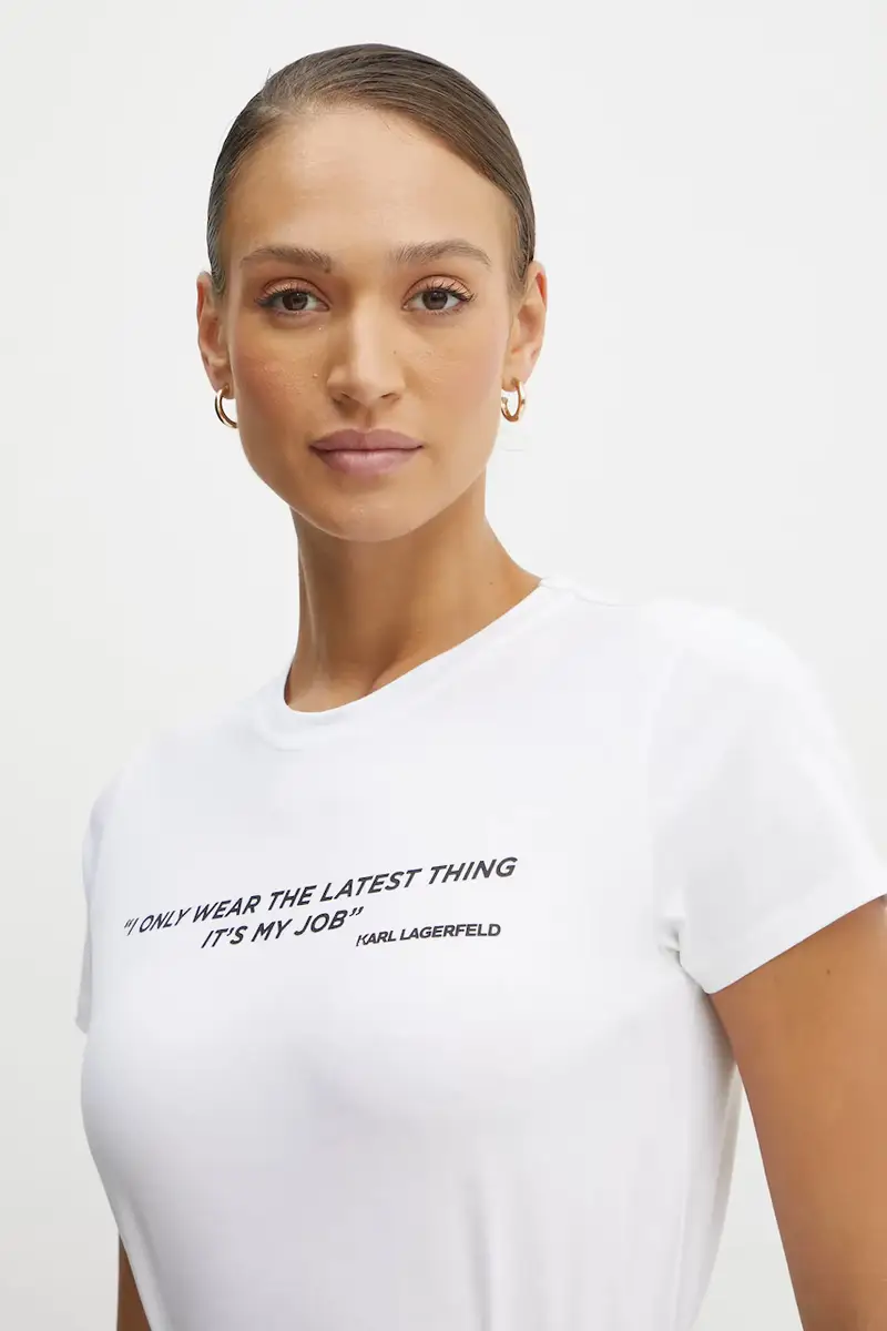 Karl Lagerfeld T-shirt Donna Bianco 3576949 miniatura 4