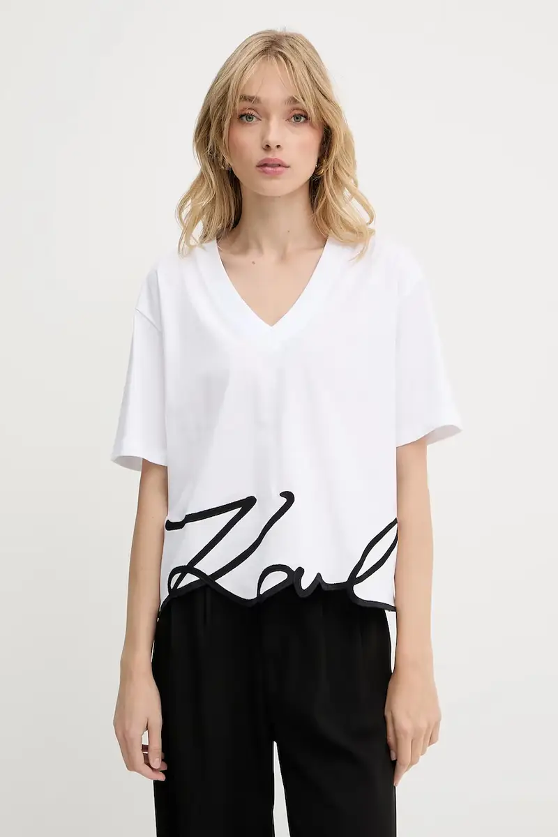 Karl Lagerfeld T-shirt Donna Bianco 3301514