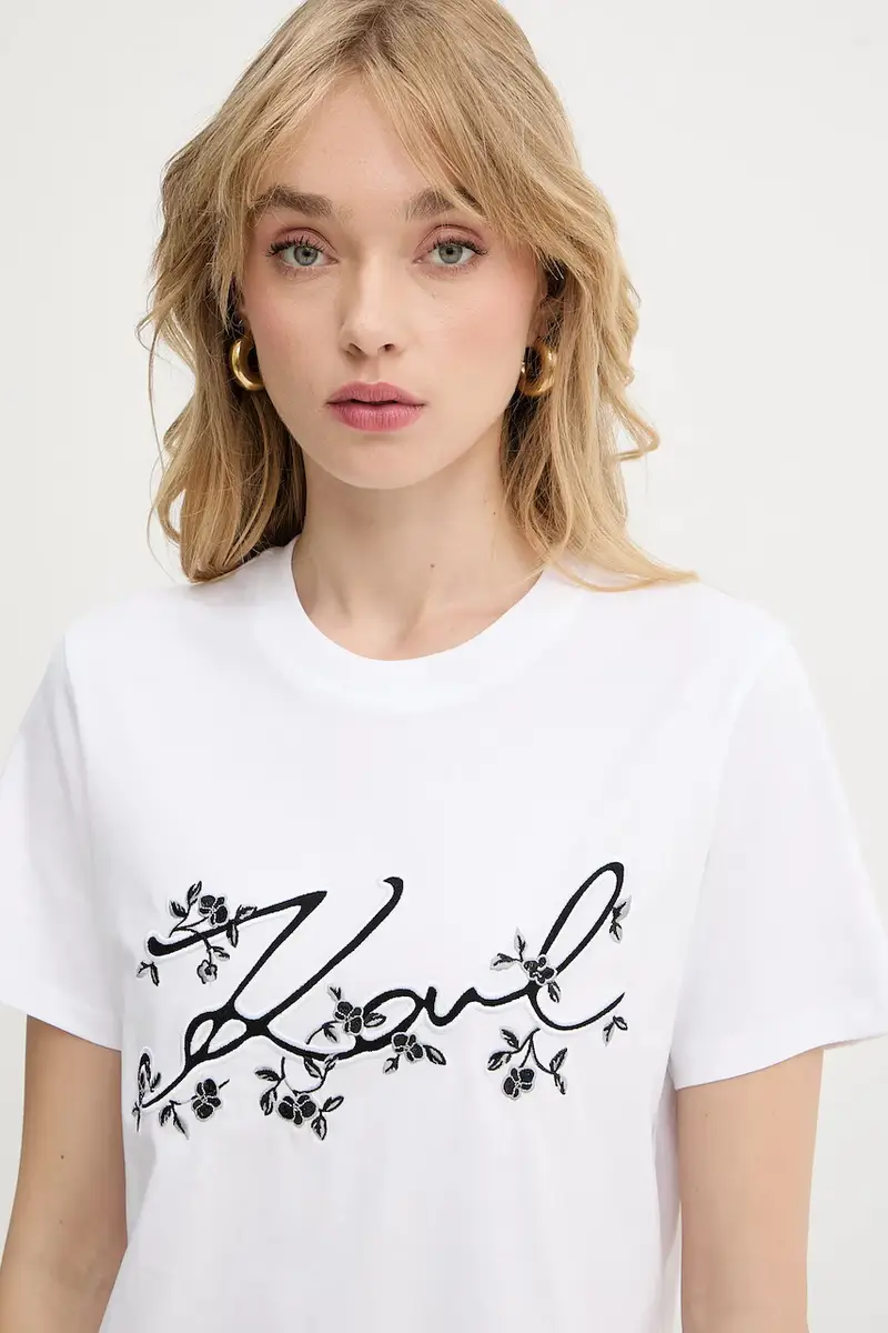 Karl Lagerfeld T-shirt Donna Bianco 2982428 miniatura 4