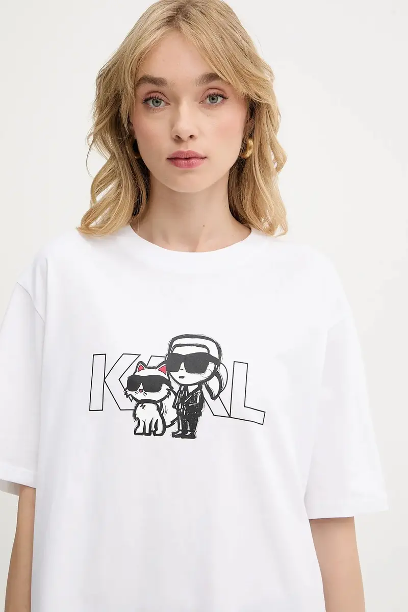 Karl Lagerfeld T-shirt Donna Bianco 3243138 miniatura 4