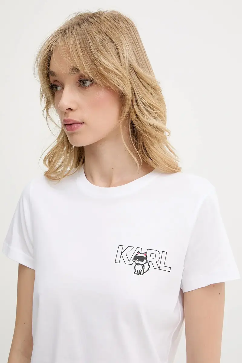Karl Lagerfeld T-shirt Donna Bianco 3243119 miniatura 4
