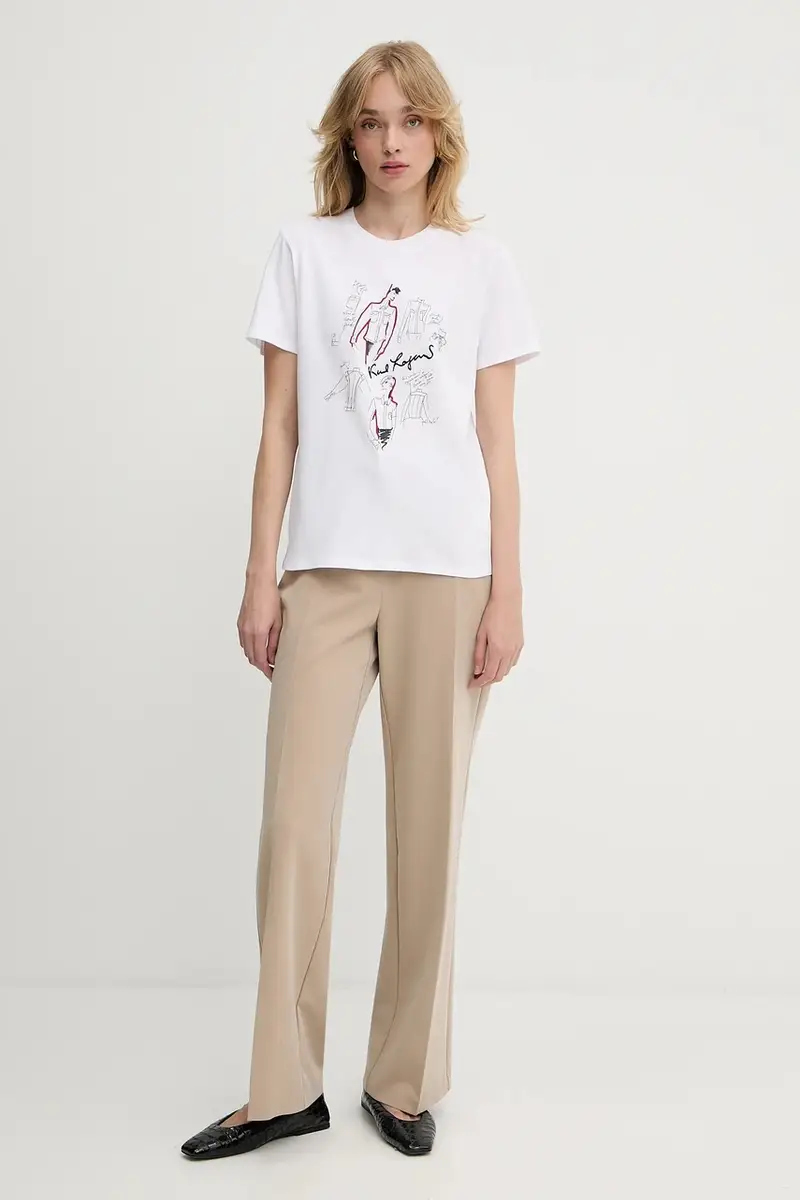 Karl Lagerfeld T-shirt Donna Bianco 3243112 miniatura 2