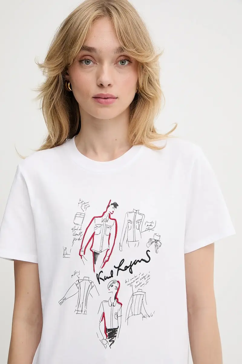 Karl Lagerfeld T-shirt Donna Bianco 3243112 miniatura 4