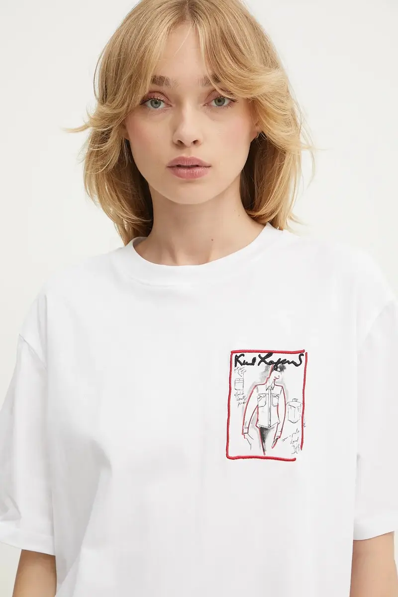 Karl Lagerfeld T-shirt Donna Bianco 3243146 miniatura 4