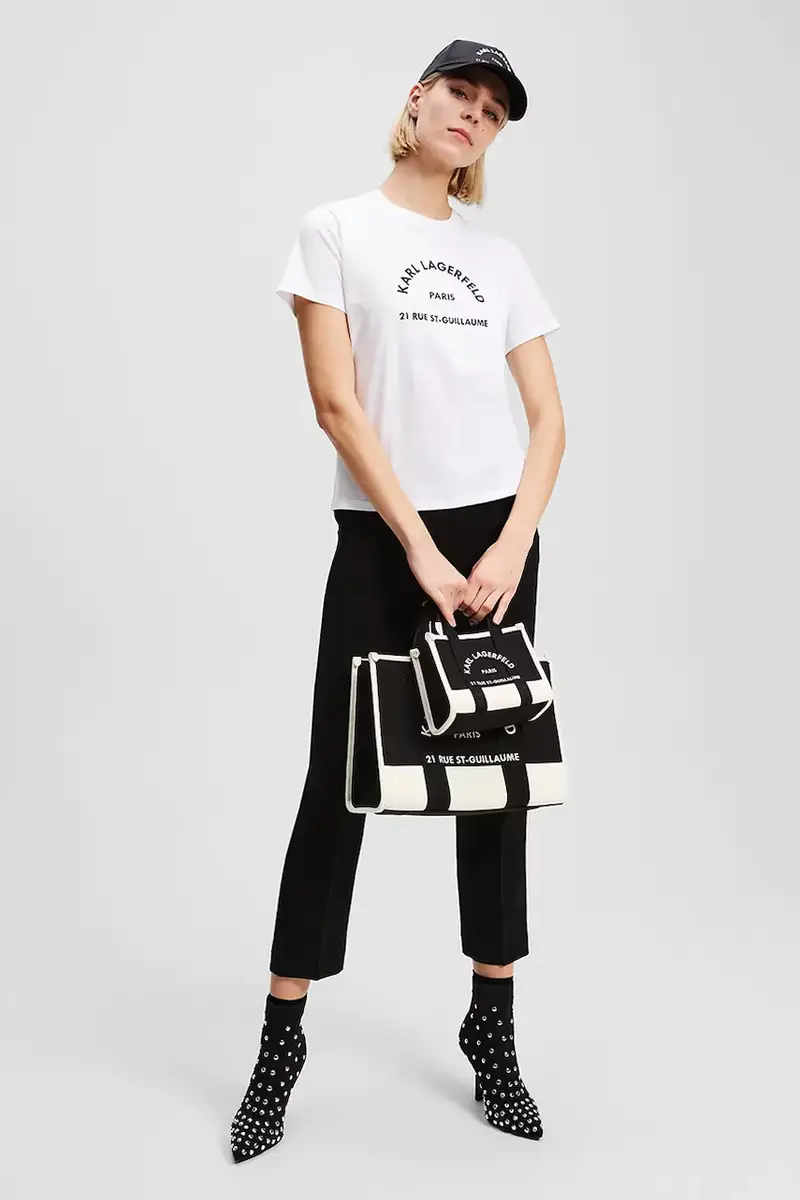 Karl Lagerfeld T-shirt Donna Bianco 3243033 miniatura 4