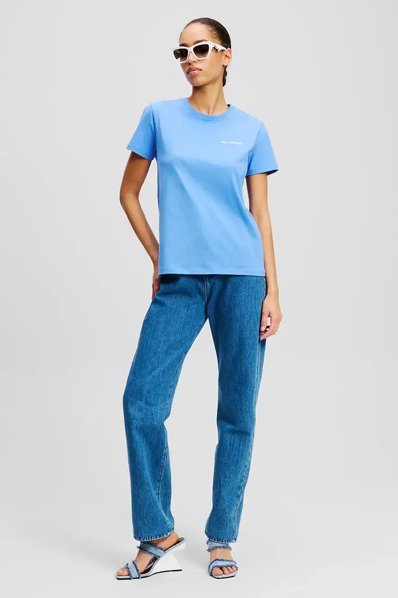 Karl Lagerfeld T-shirt Donna Blu 3527447 miniatura 4