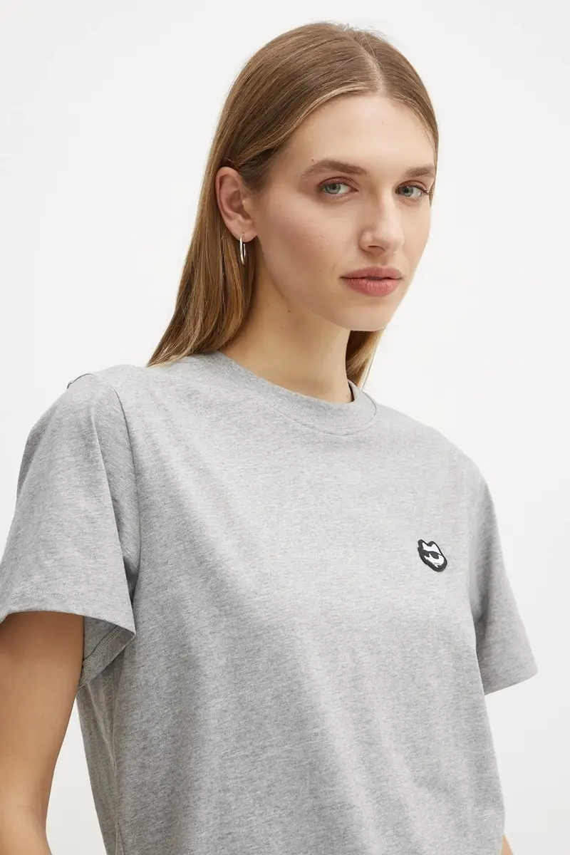 Karl Lagerfeld T-shirt Donna Grigio 3527487 miniatura 3