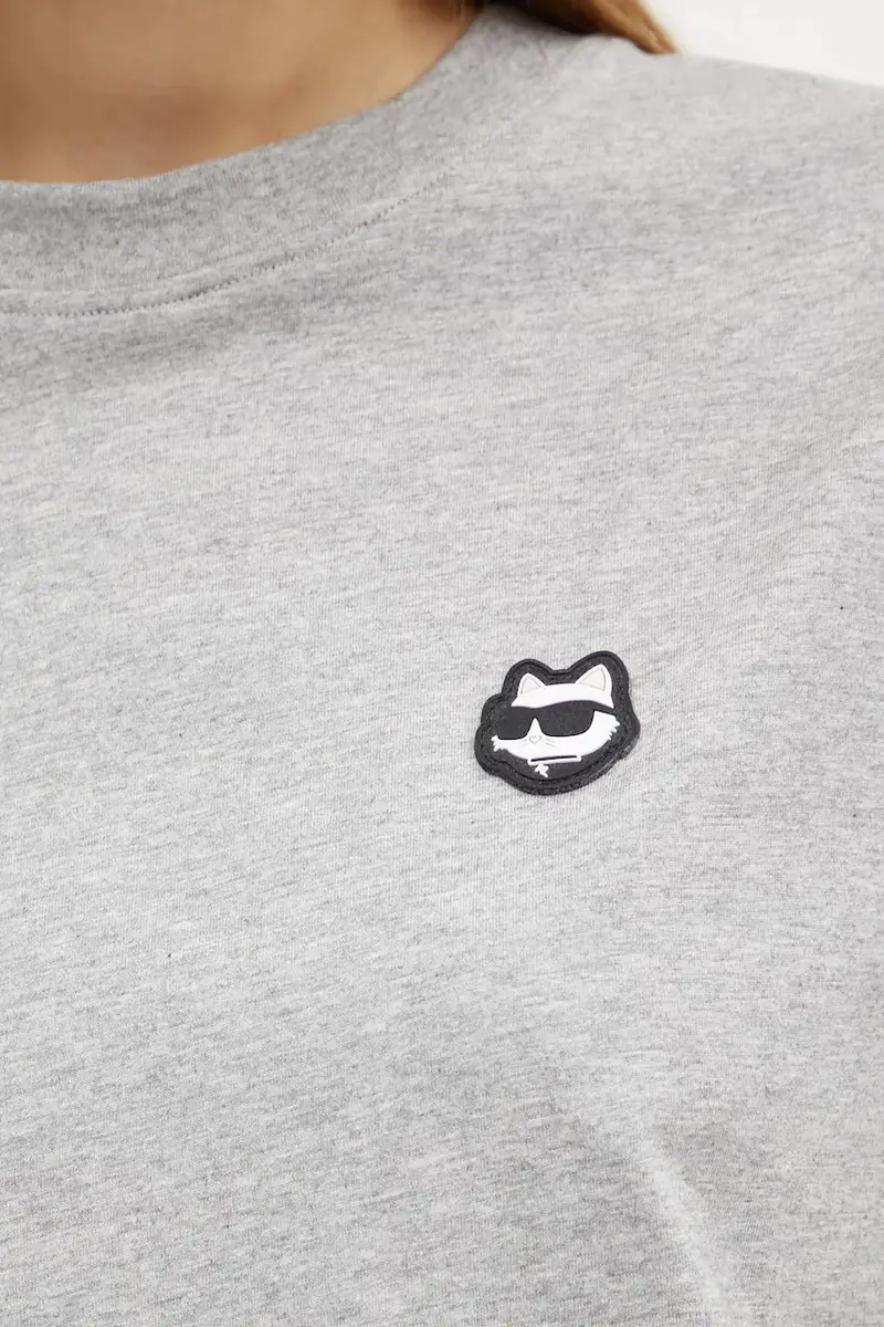 Karl Lagerfeld T-shirt Donna Grigio 3527487 miniatura 4