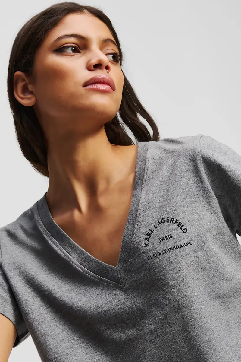 Karl Lagerfeld T-shirt Donna Grigio 3137718 miniatura 3