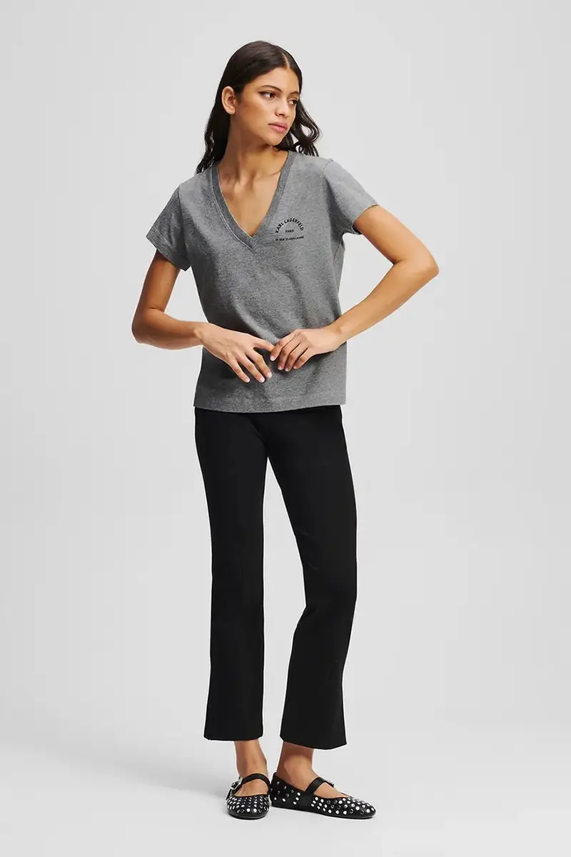 Karl Lagerfeld T-shirt Donna Grigio 3137718 miniatura 4