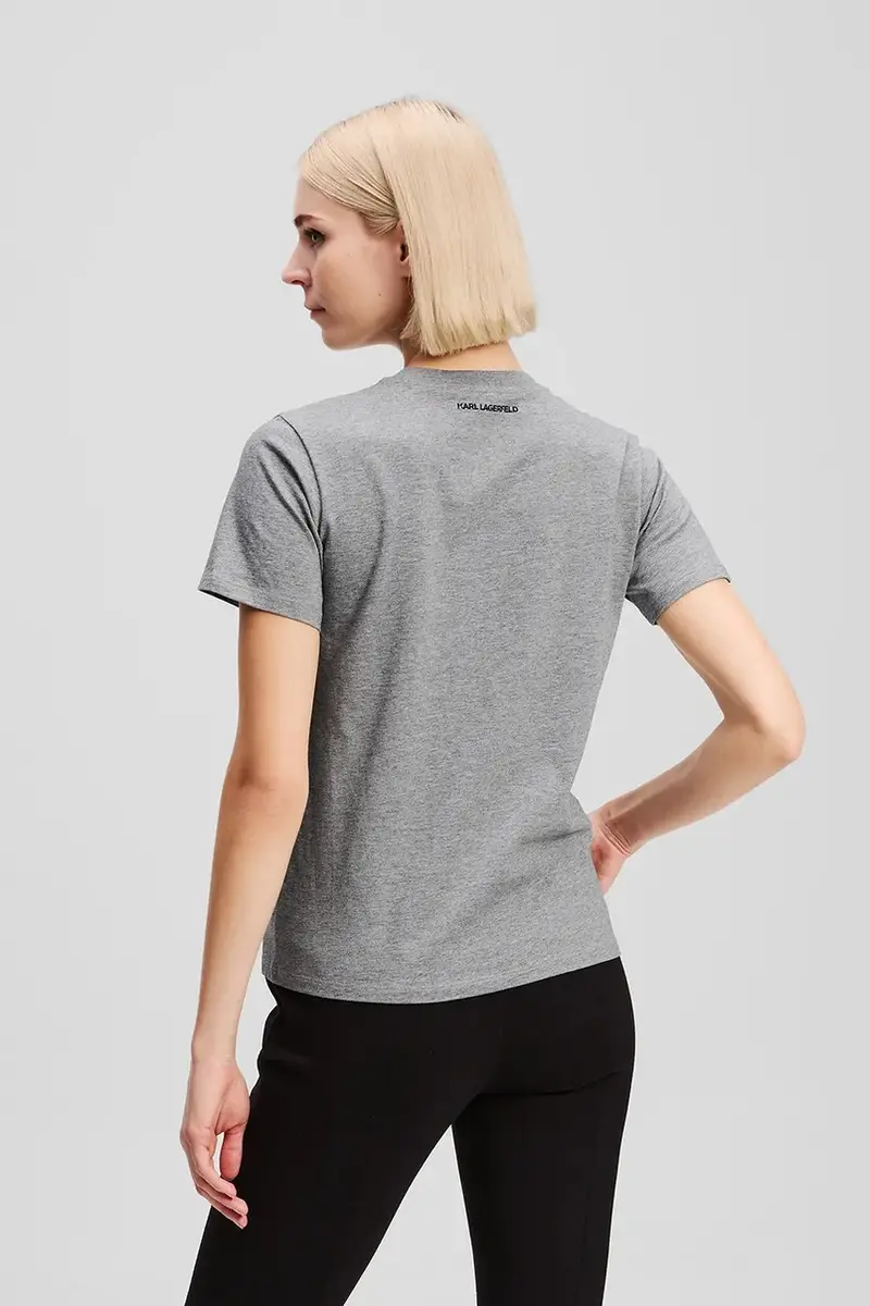 Karl Lagerfeld T-shirt Donna Grigio 3325027 miniatura 2