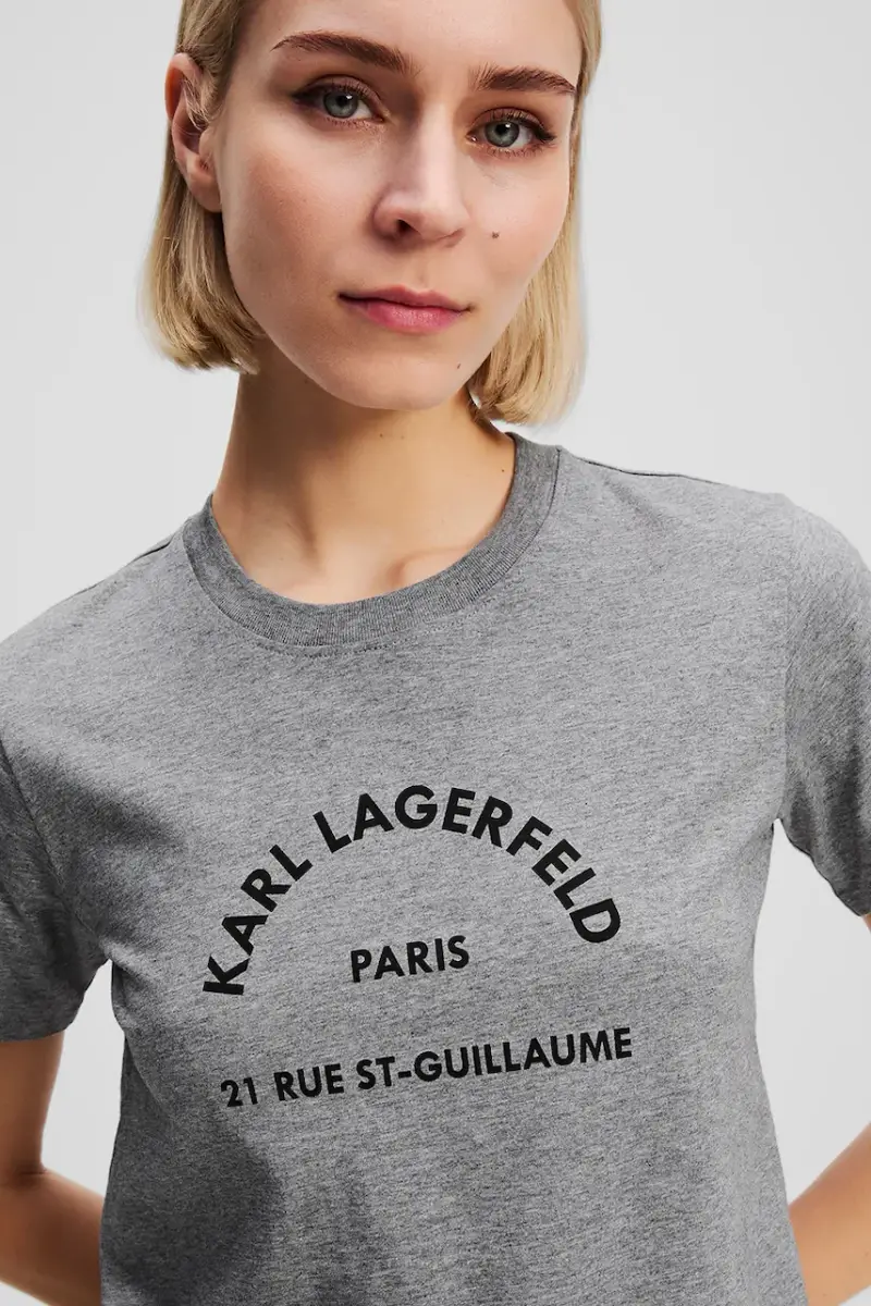 Karl Lagerfeld T-shirt Donna Grigio 3325027 miniatura 3