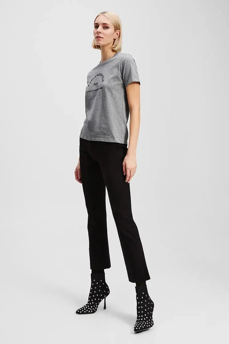 Karl Lagerfeld T-shirt Donna Grigio 3325027 miniatura 4