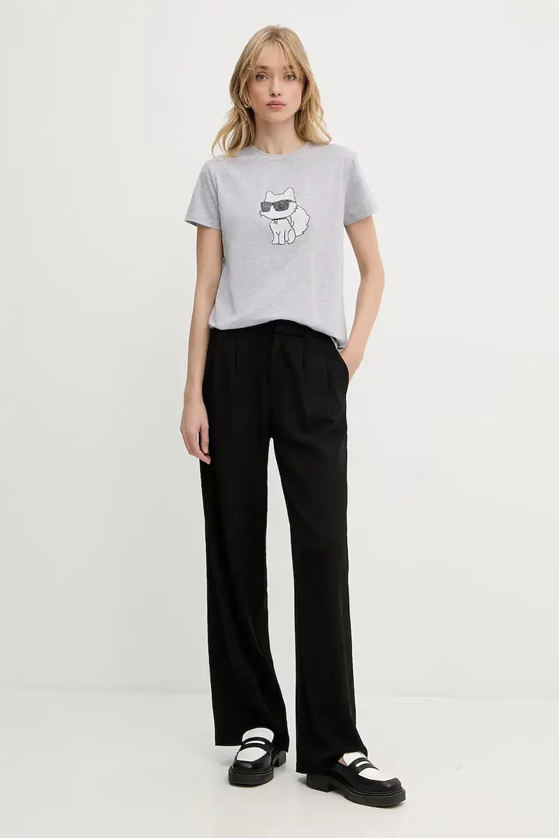 Karl Lagerfeld T-shirt Donna Grigio 3249922 miniatura 2