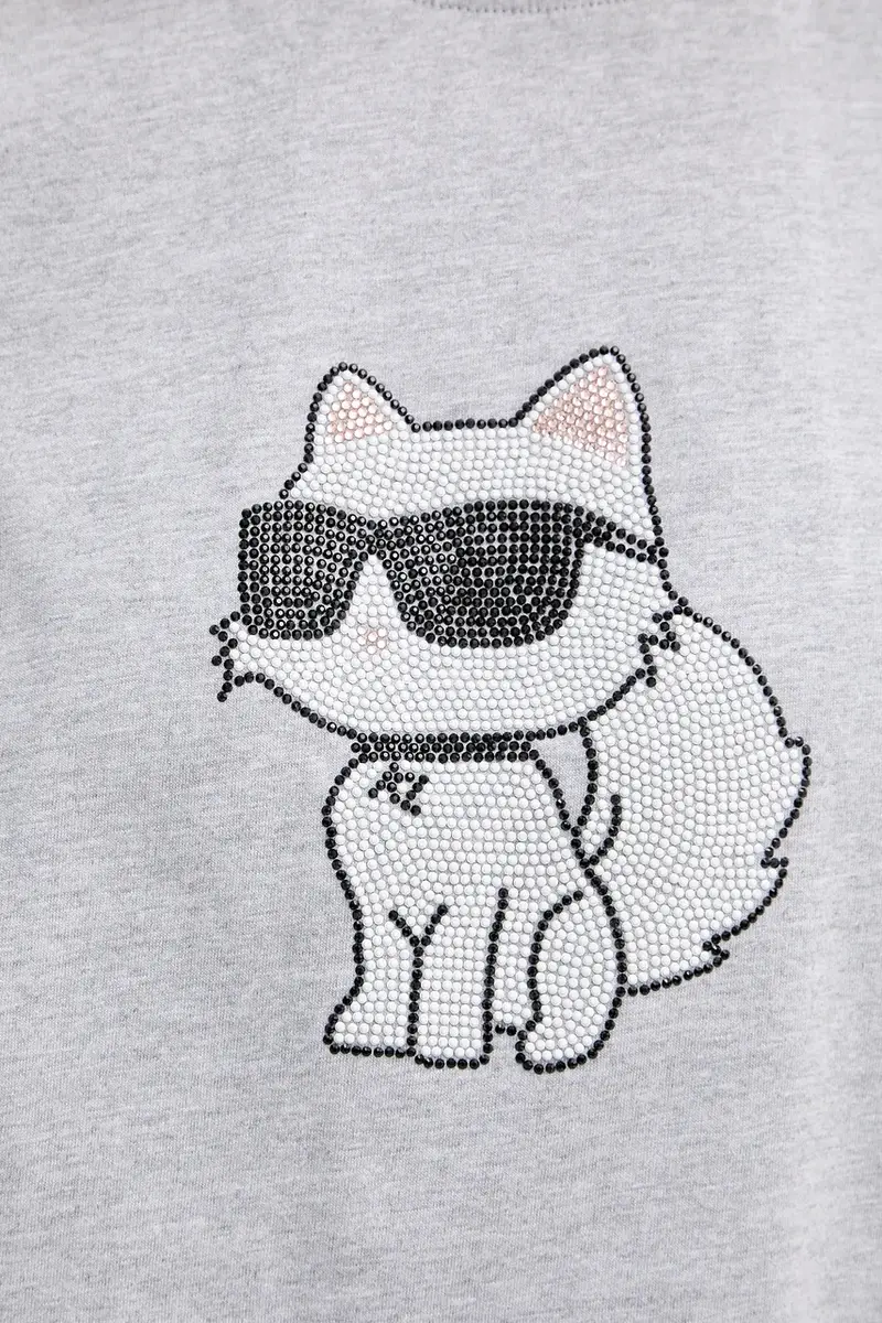 Karl Lagerfeld T-shirt Donna Grigio 3249922 miniatura 5
