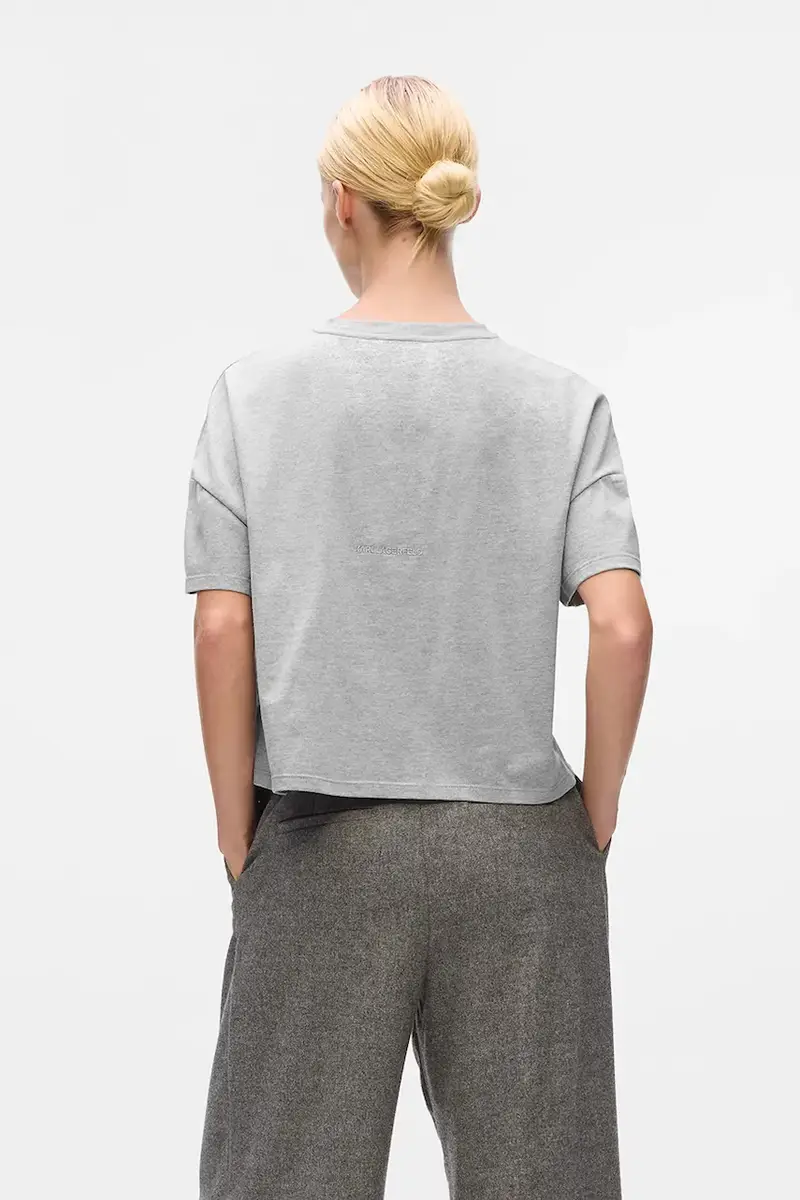 Karl Lagerfeld T-shirt Donna Grigio 3611583 miniatura 2