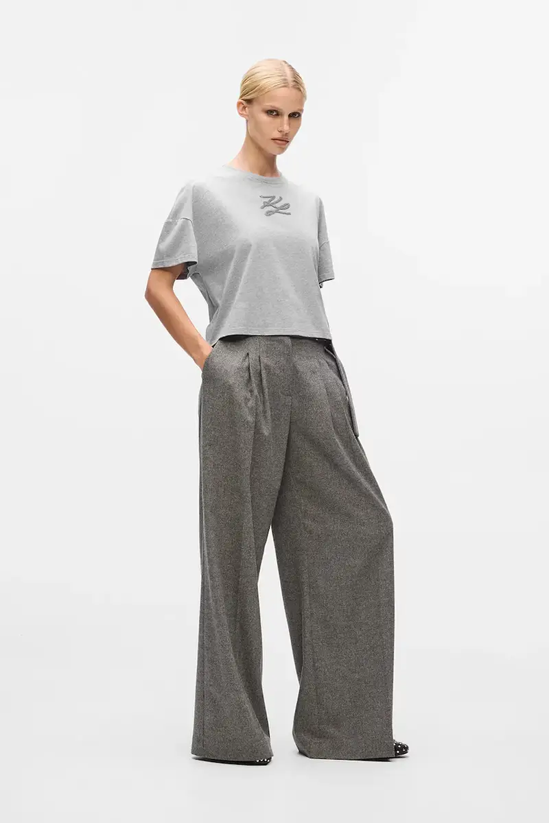 Karl Lagerfeld T-shirt Donna Grigio 3611583 miniatura 4