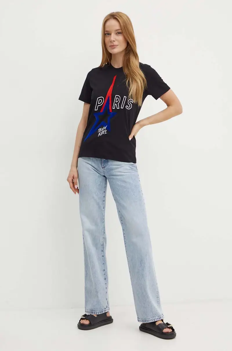 Karl Lagerfeld T-shirt Donna Nero 3625471 miniatura 2