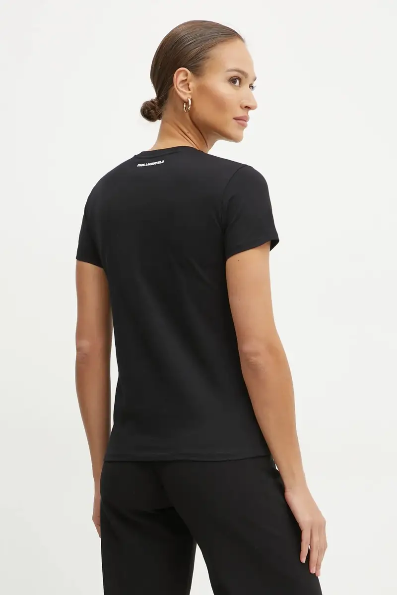 Karl Lagerfeld T-shirt Donna Nero 3527618 miniatura 3
