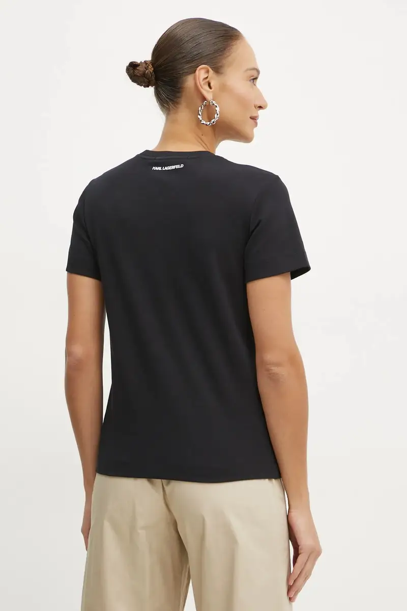 Karl Lagerfeld T-shirt Donna Nero 3327229 miniatura 3