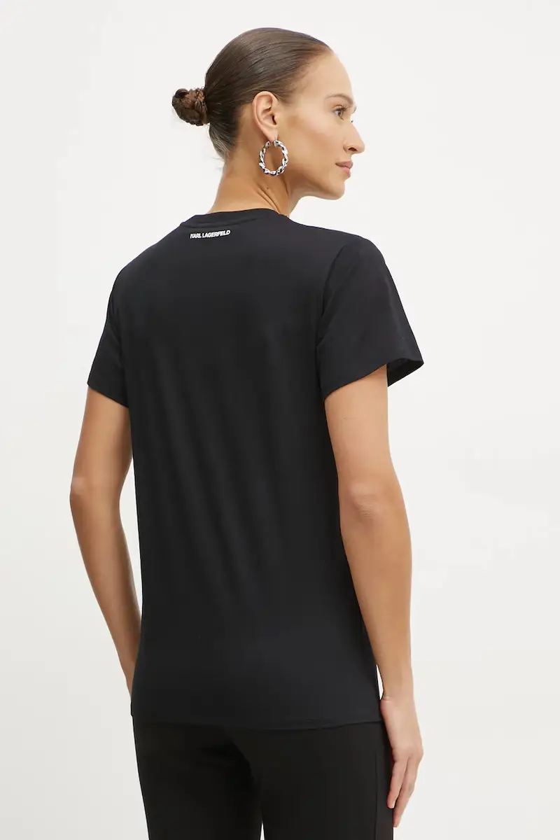 Karl Lagerfeld T-shirt Donna Nero 2470521 miniatura 3