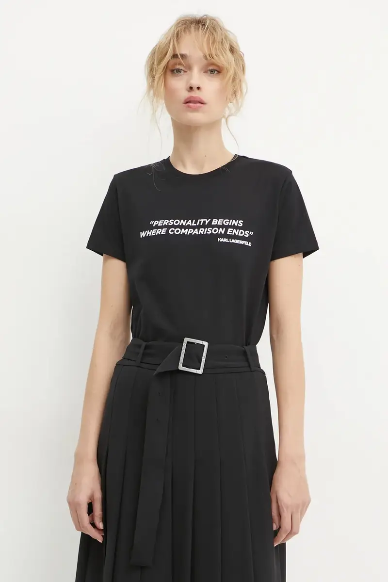 Karl Lagerfeld T-shirt Donna Nero 3627090 miniatura 4