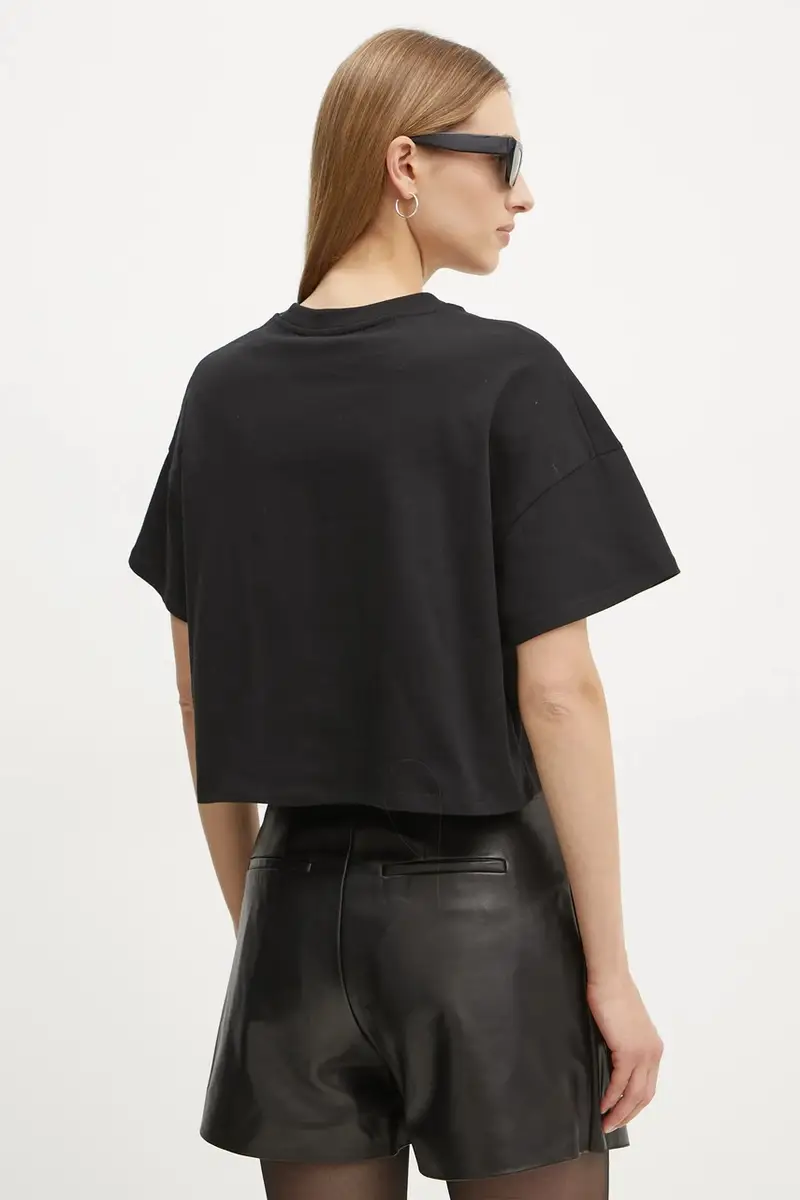 t-shirt in cotone donna colore nero A1W17071 miniatura 3