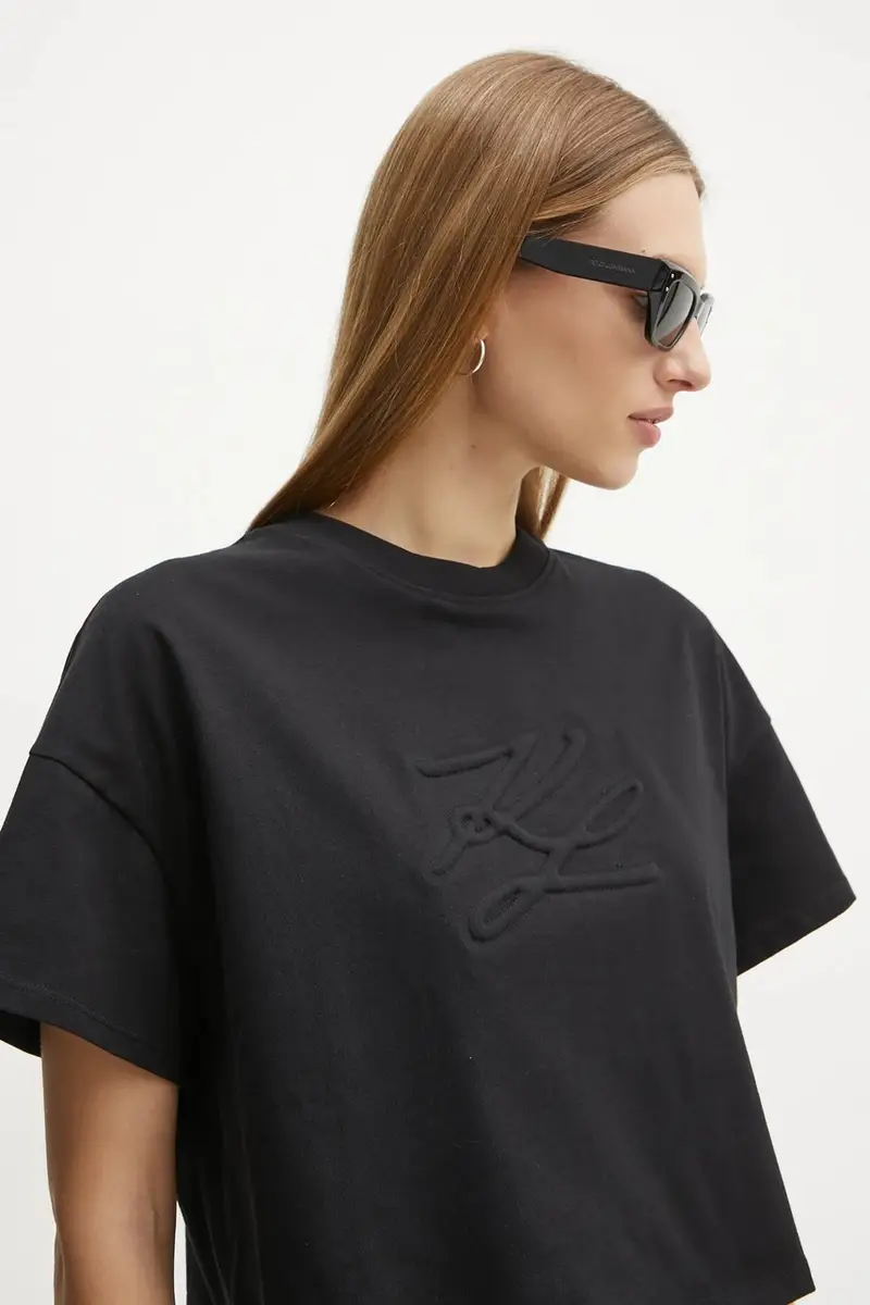 t-shirt in cotone donna colore nero A1W17071 miniatura 4