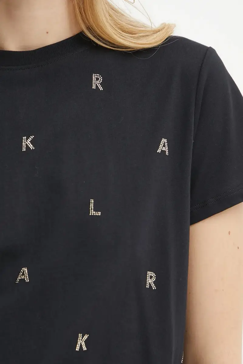 Karl Lagerfeld T-shirt Donna Nero 3327302 miniatura 5