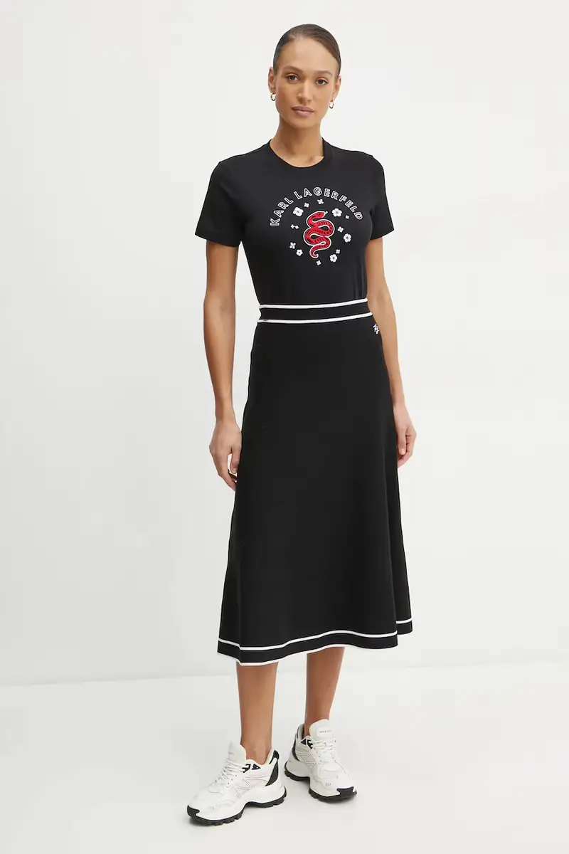 Karl Lagerfeld T-shirt Donna Nero 3626907 miniatura 2