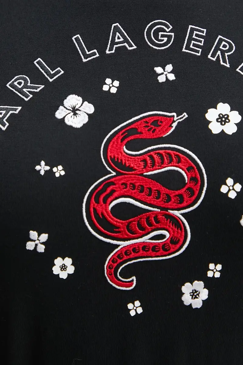 Karl Lagerfeld T-shirt Donna Nero 3626907 miniatura 5