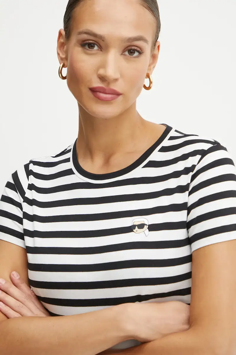 Karl Lagerfeld T-shirt Donna Nero 3262654 miniatura 4