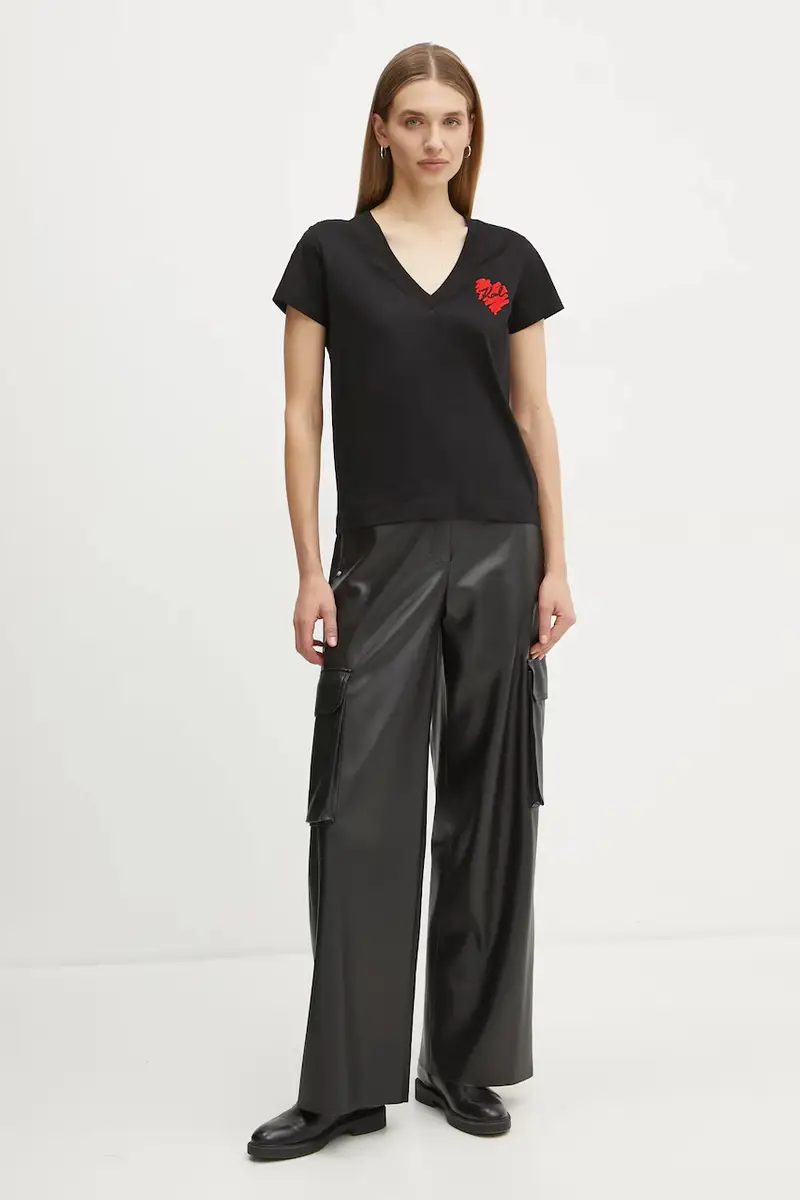 Karl Lagerfeld T-shirt Donna Nero 3627151 miniatura 2