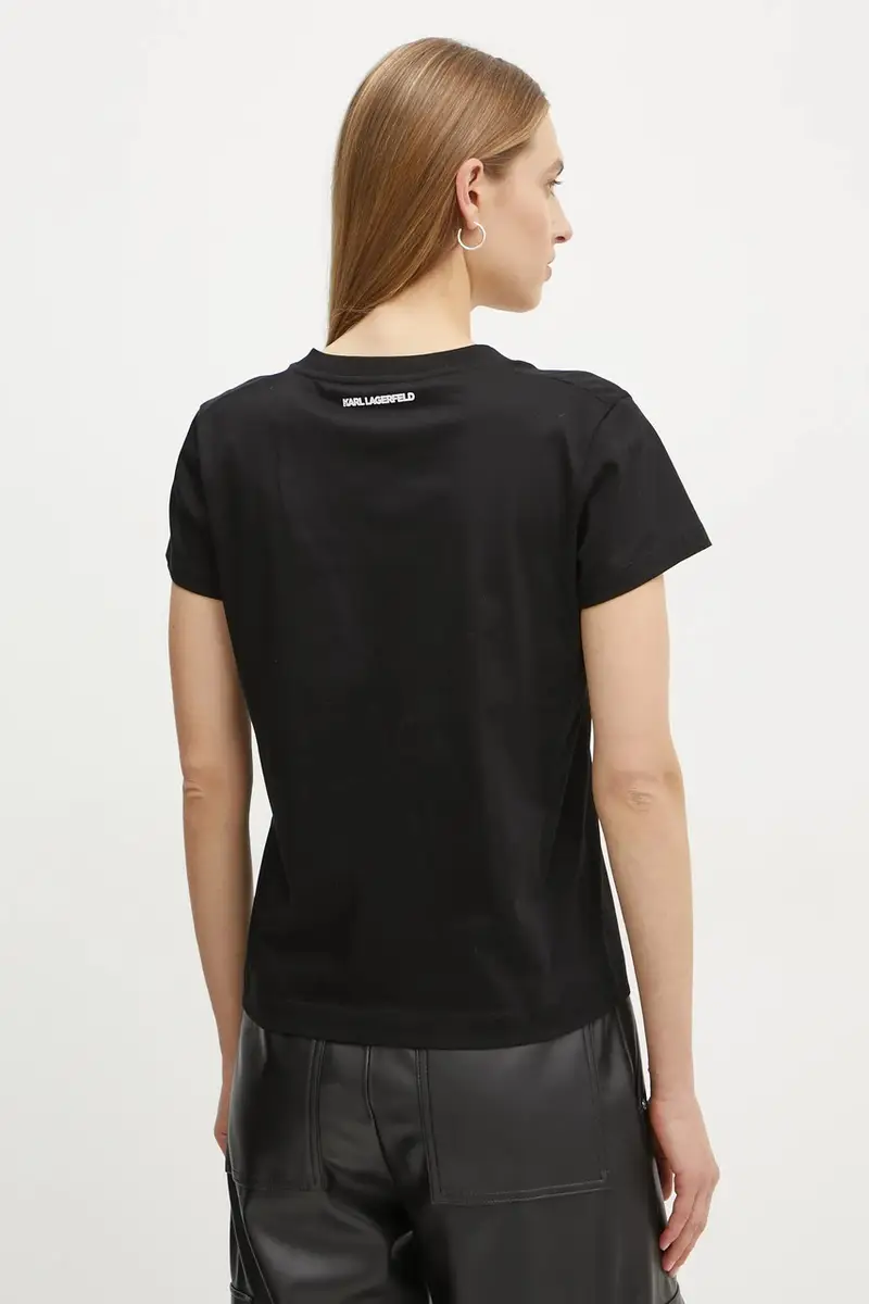 Karl Lagerfeld T-shirt Donna Nero 3627151 miniatura 3