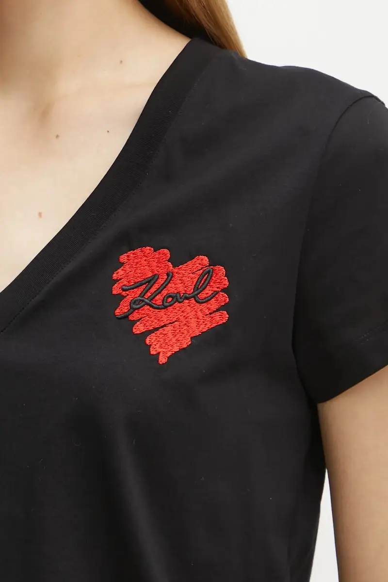 Karl Lagerfeld T-shirt Donna Nero 3627151 miniatura 5