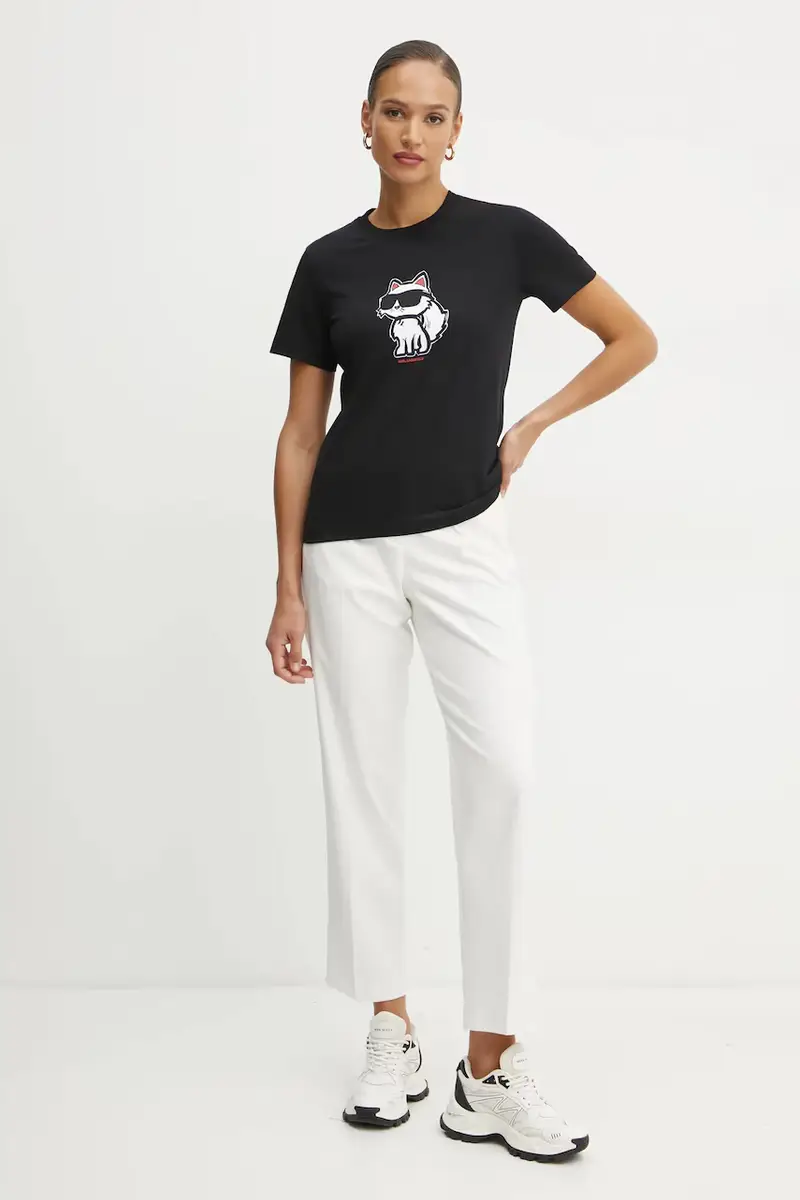 Karl Lagerfeld T-shirt Donna Nero 3527638 miniatura 2