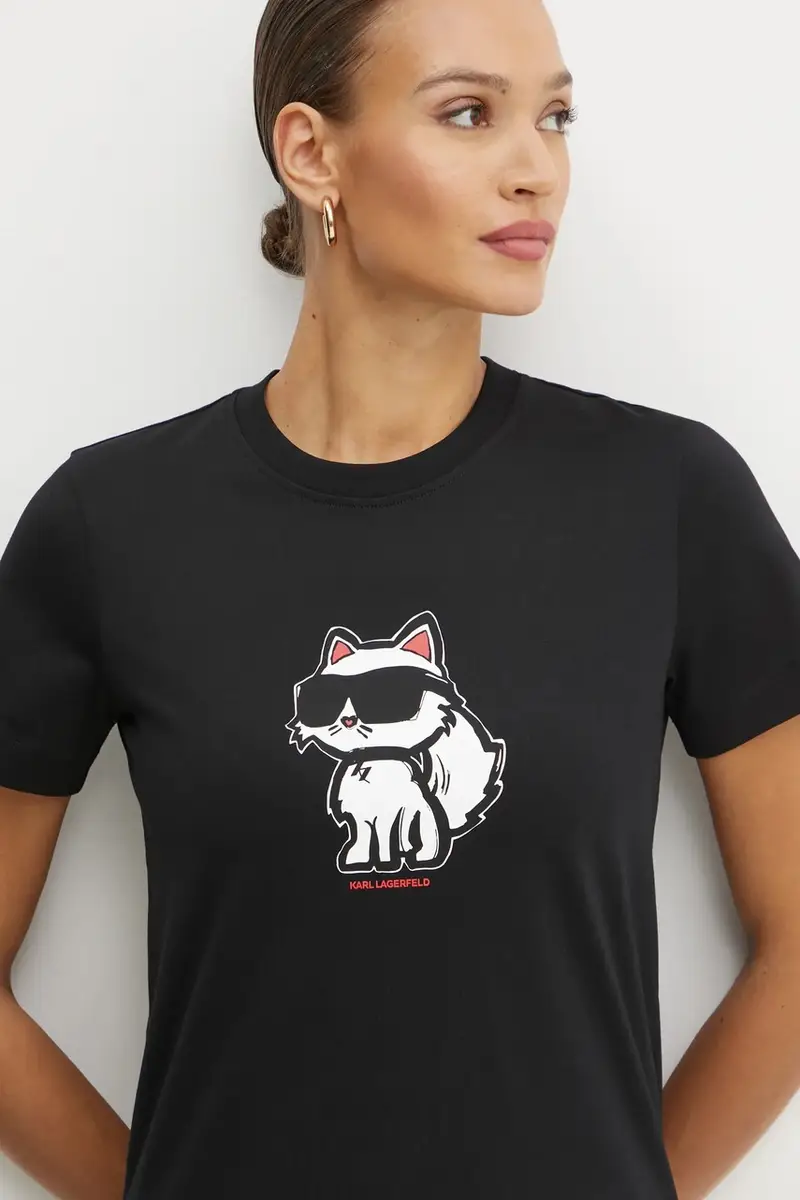 Karl Lagerfeld T-shirt Donna Nero 3527638 miniatura 3