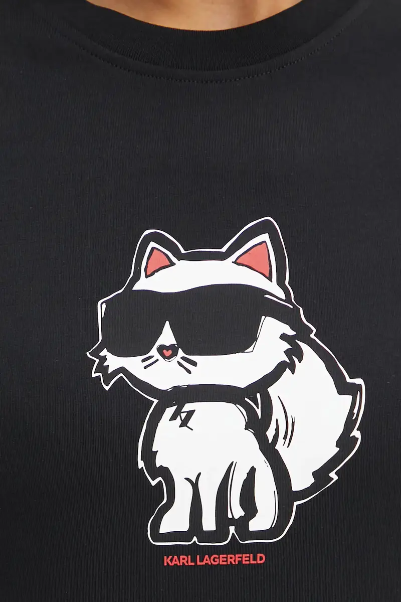 Karl Lagerfeld T-shirt Donna Nero 3527638 miniatura 4