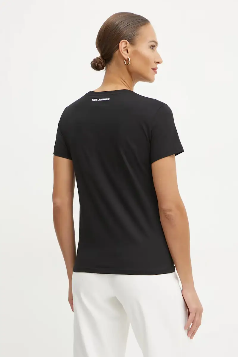 Karl Lagerfeld T-shirt Donna Nero 3775344 miniatura 3