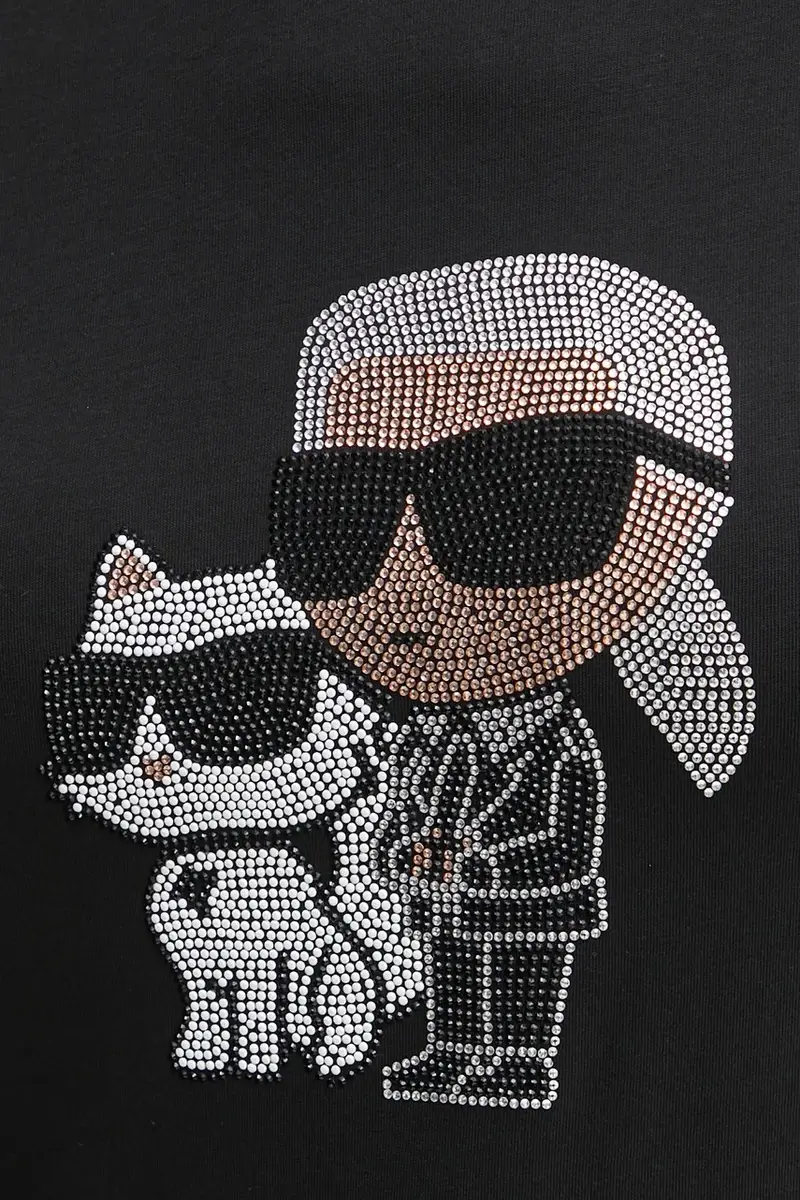 Karl Lagerfeld T-shirt Donna Nero 3775344 miniatura 5